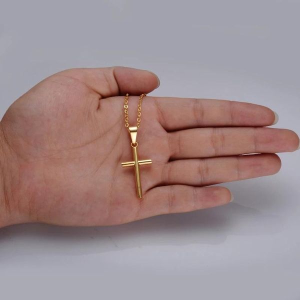 pendant necklaces 316l stainless steel christian jesus cross for men women gold/silver color metal long choker
pendant necklaces 316l stainless steel christian jesus cross for men women gold/silver color metal long choker