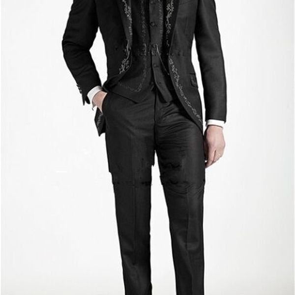 men's suits & blazers custom made groomsmen peak lapel groom tuxedos black men embroidery wedding/prom/dinner man blazer (jacket+p, White;black
men's suits & blazers custom made groomsmen peak lapel groom tuxedos black men embroidery wedding/prom/dinner man blazer (jacket+p, White;black