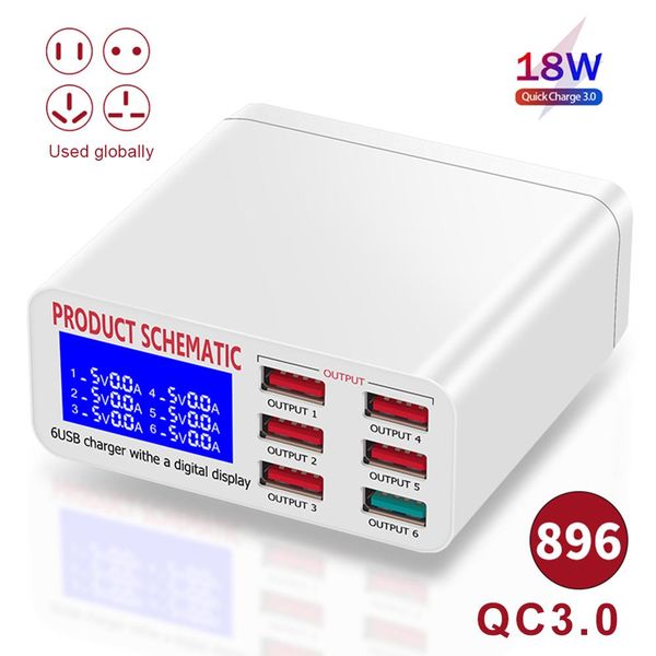 8a qc3.0 usb charger with lcd display 6 ports deskmobile phone charger smart fast charging for smart phones tablet pc
8a qc3.0 usb charger with lcd display 6 ports deskmobile phone charger smart fast charging for smart phones tablet pc