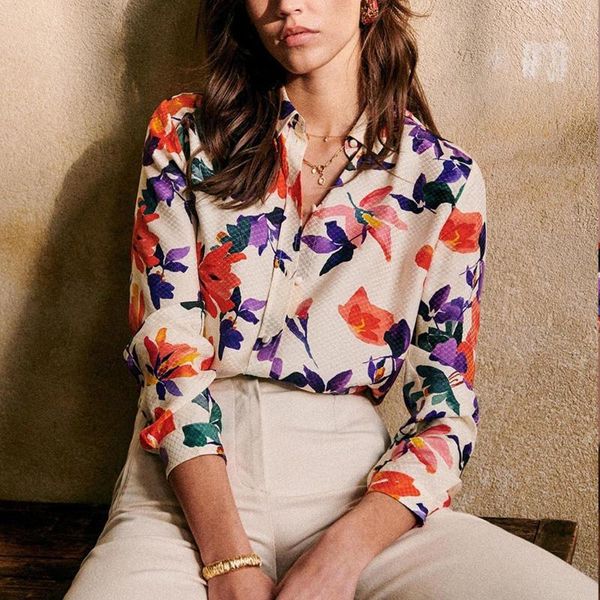 women's blouses & shirts 100% silk brand fashion women high-end luxury autumn vintage watercolor flowers printed long-sleeved shirt blo, White
women's blouses & shirts 100% silk brand fashion women high-end luxury autumn vintage watercolor flowers printed long-sleeved shirt blo, White