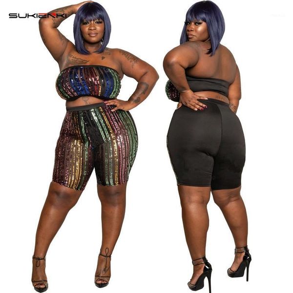 summer design plus size 2 pcs women set color striped sequined strapless sleeveless bodycon short and pants women's tracksuits, Gray
summer design plus size 2 pcs women set color striped sequined strapless sleeveless bodycon short and pants women's tracksuits, Gray