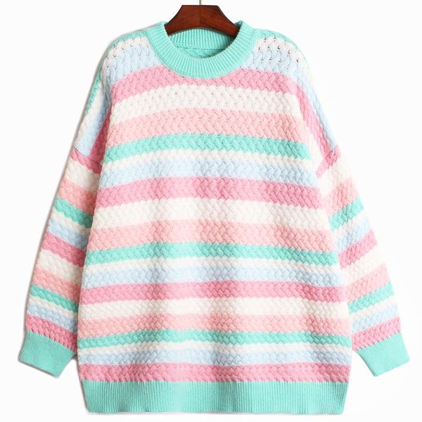 women's sweaters striped big size knitting pullovers sweater loose fit round neck long sleeve fashion autumn winter 2021, White;black
women's sweaters striped big size knitting pullovers sweater loose fit round neck long sleeve fashion autumn winter 2021, White;black