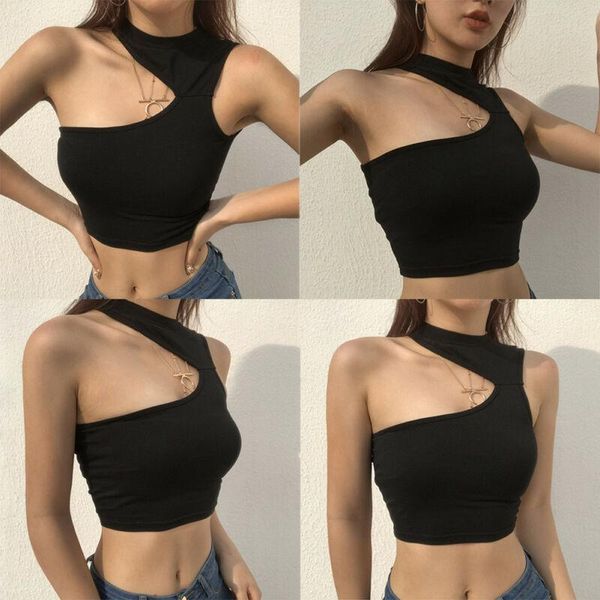 women's tanks & camis summer sleeveless tank halter neck strapless bra vest blouse solid black singlet irregular crop t-shirt, White
women's tanks & camis summer sleeveless tank halter neck strapless bra vest blouse solid black singlet irregular crop t-shirt, White