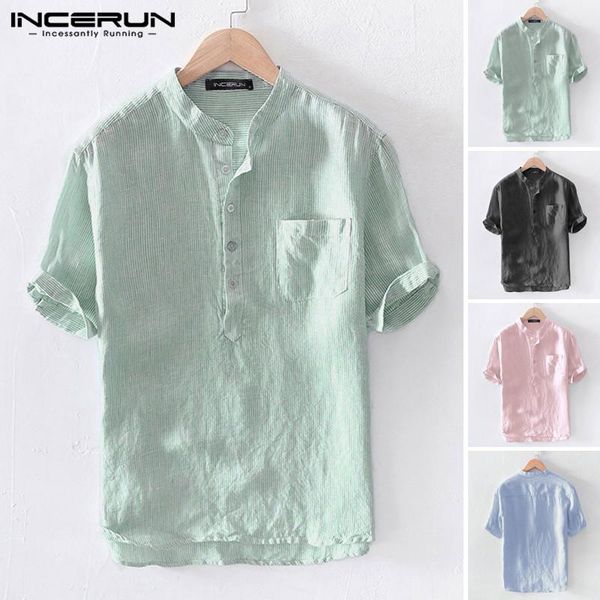 men's casual shirts incerun 2021 summer striped shirt men streetwear short sleeve camisa stand collar breathable beach harajuku s-5xl, White;black
men's casual shirts incerun 2021 summer striped shirt men streetwear short sleeve camisa stand collar breathable beach harajuku s-5xl, White;black