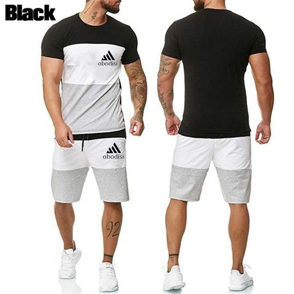 men's tracksuits 2021 summer short sleeve suit casual t-shirt + shorts stitching color fashionable sports outdoor jogging, Gray
men's tracksuits 2021 summer short sleeve suit casual t-shirt + shorts stitching color fashionable sports outdoor jogging, Gray