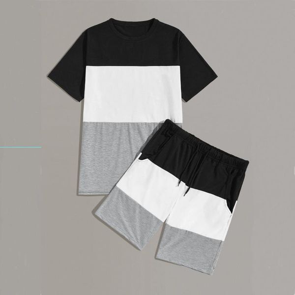 men's tracksuits brand jogger sets 2021 fashion contrast color short sleeve casual tracksuit for men 2 pieces set ensemble homme sports, Gray
men's tracksuits brand jogger sets 2021 fashion contrast color short sleeve casual tracksuit for men 2 pieces set ensemble homme sports, Gray