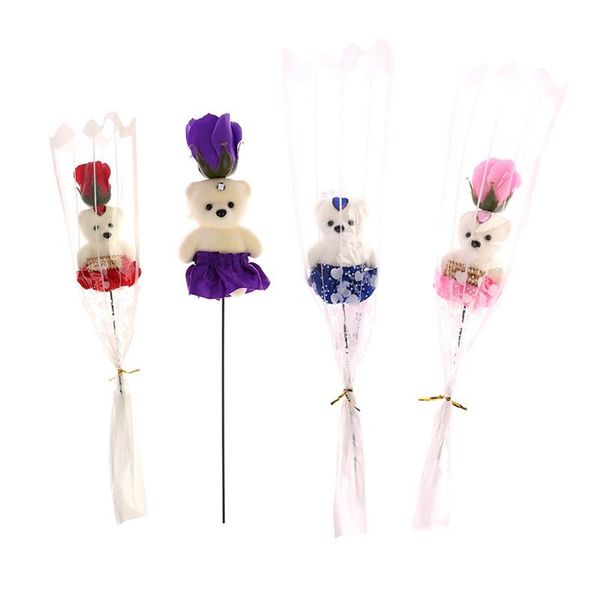 1pcs romantic valentine's day creative gift bear rose flower soap cartoon bouquet party wedding decoration multicolor decorative flower
1pcs romantic valentine's day creative gift bear rose flower soap cartoon bouquet party wedding decoration multicolor decorative flower