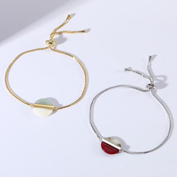 link, chain 2021 design luxury color-preserving gold-plated shell resin retractable adjustable box bracelet women jewelry, Black
link, chain 2021 design luxury color-preserving gold-plated shell resin retractable adjustable box bracelet women jewelry, Black