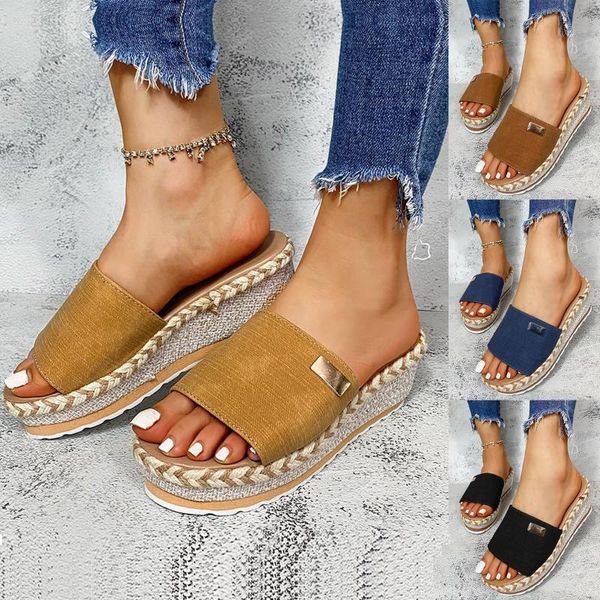 sandals grass woven wedges women's fashion women ladies platform slippers comfortable outdoor zapatos de mujer, Black
sandals grass woven wedges women's fashion women ladies platform slippers comfortable outdoor zapatos de mujer, Black