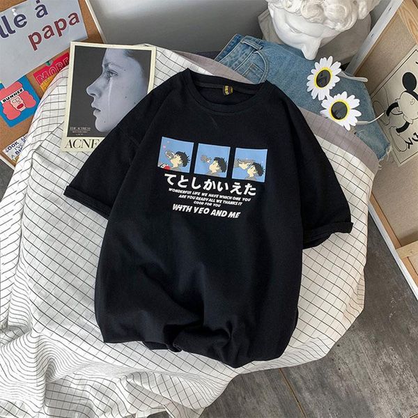 women's t-shirt summer short-sleeved female japanese cartoon letter printing loose casual student ins trend top, White
women's t-shirt summer short-sleeved female japanese cartoon letter printing loose casual student ins trend top, White
