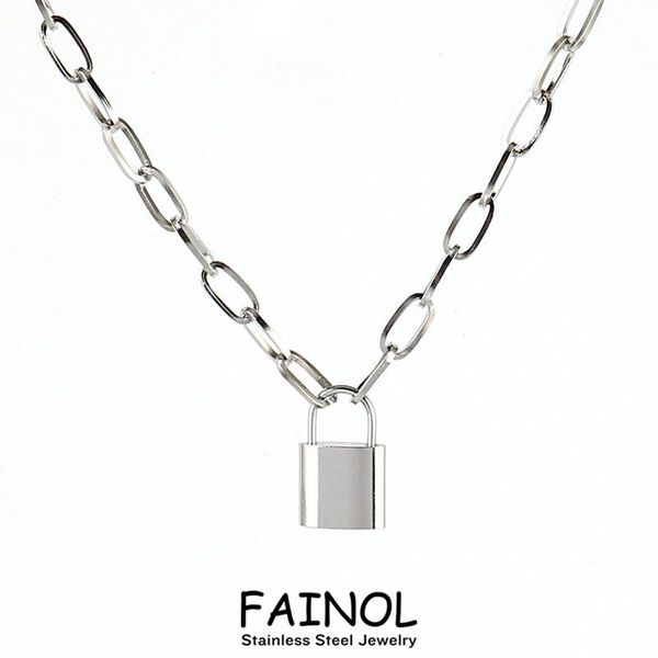 chains punk stainless steel necklaces for women necklace thick chain choker lock geometry jewelry gifts, Silver
chains punk stainless steel necklaces for women necklace thick chain choker lock geometry jewelry gifts, Silver
