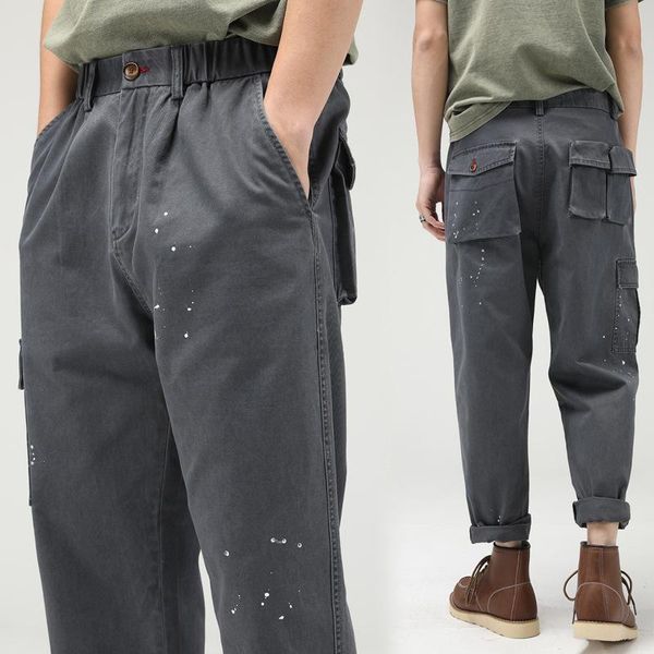 men's pants jk3553 personality men cargo retro loose trendy artsy high street brand casual straight multi-pocket dot cotton trousers, Black
men's pants jk3553 personality men cargo retro loose trendy artsy high street brand casual straight multi-pocket dot cotton trousers, Black