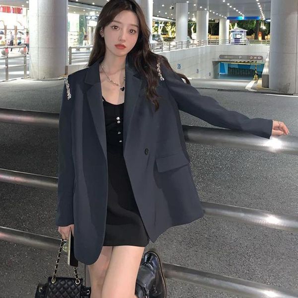 women's suits & blazers autumn fashion design beading temperament blazer women long sleeves lady tailored coat korean gray solid female, White;black
women's suits & blazers autumn fashion design beading temperament blazer women long sleeves lady tailored coat korean gray solid female, White;black