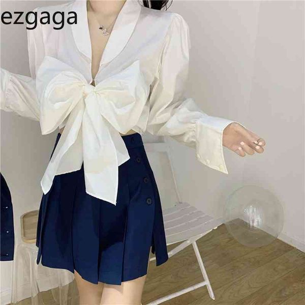 ezgaga korean fashion women blouse bowknot elegant shirts long sleeve spring solid slim all-match crop casual 210430, White
ezgaga korean fashion women blouse bowknot elegant shirts long sleeve spring solid slim all-match crop casual 210430, White