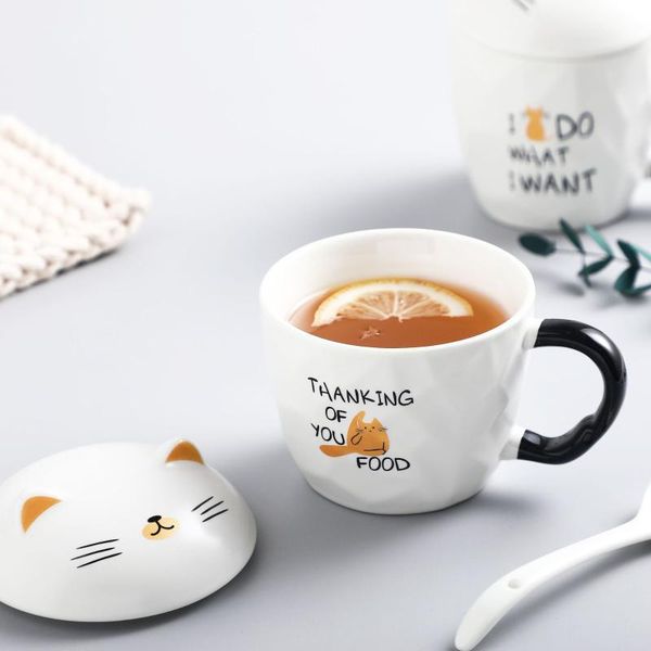 mugs cartoon cute cat coffee ceramic heat resistance creativity couple water cup breakfast milk with spoon and lid 320ml
mugs cartoon cute cat coffee ceramic heat resistance creativity couple water cup breakfast milk with spoon and lid 320ml
