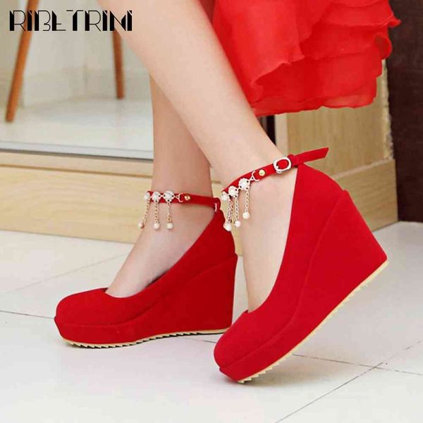 sandals elegant office lady pearl round head buckle wees platform pumps women red wedding shoes woman, Black
sandals elegant office lady pearl round head buckle wees platform pumps women red wedding shoes woman, Black