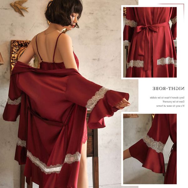 bathrobe guiruo spring and summer underwear silk stitching lace ruffle 7 / 4 sleeve robe bathrobe home wear 878
bathrobe guiruo spring and summer underwear silk stitching lace ruffle 7 / 4 sleeve robe bathrobe home wear 878