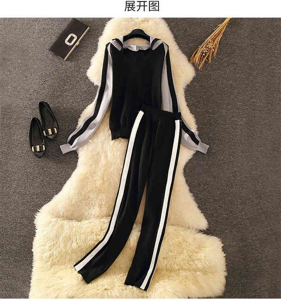 two piece dress european and american fashion autumn temperament net red knit suit hoodie two-piece wide leg pants, White
two piece dress european and american fashion autumn temperament net red knit suit hoodie two-piece wide leg pants, White
