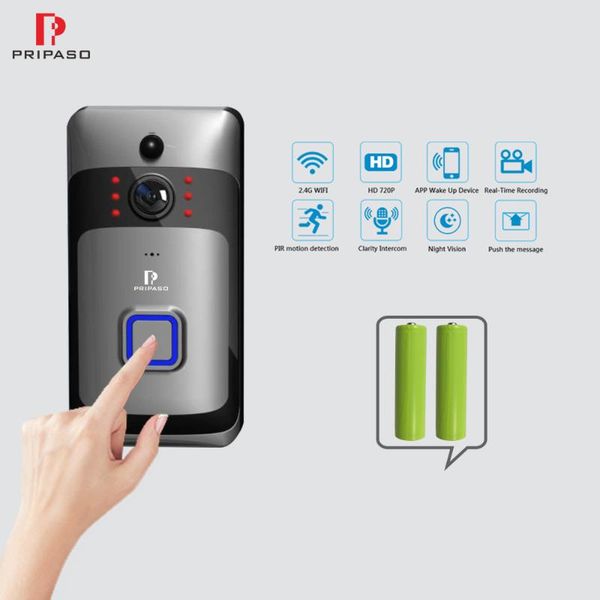 pripaso smart wi-fi video intercom door bell wifi doorbell camera hd 720p ir night vision alarm wireless home security ip cameras
pripaso smart wi-fi video intercom door bell wifi doorbell camera hd 720p ir night vision alarm wireless home security ip cameras