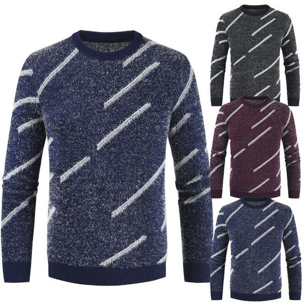 men's sweaters autumn and winter round neck slim mohair long sleeve sweater, White;black
men's sweaters autumn and winter round neck slim mohair long sleeve sweater, White;black