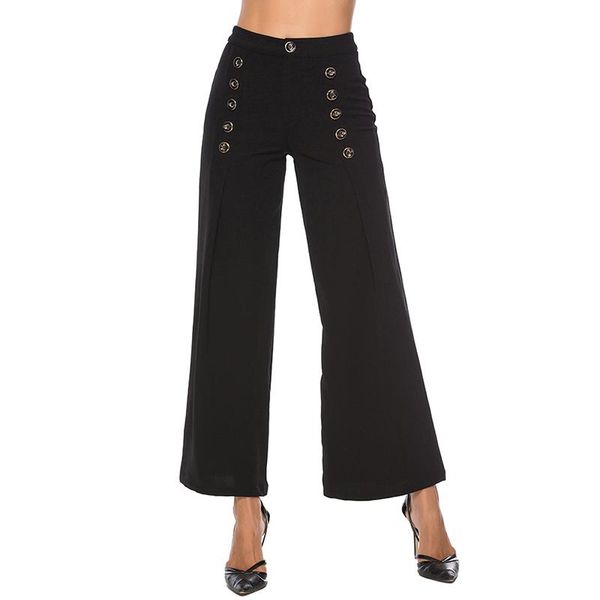 women's pants & capris casual high waist autumn button straight leg slacks office lady suit women trousers, Black;white
women's pants & capris casual high waist autumn button straight leg slacks office lady suit women trousers, Black;white