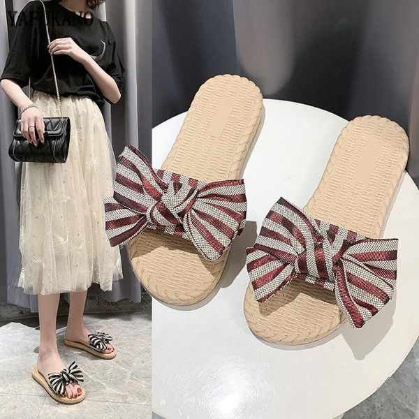 slippers 2021 women summer sweet big bow-knot slides ladies stripe flat female retro bottom casual beach shoes girls outdoor, Black
slippers 2021 women summer sweet big bow-knot slides ladies stripe flat female retro bottom casual beach shoes girls outdoor, Black