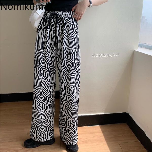 women's pants & capris nomikuma zebra striped wide leg lace up stretch high waist long trousers 2021 summer thin causal pantalones 6a92, Black;white
women's pants & capris nomikuma zebra striped wide leg lace up stretch high waist long trousers 2021 summer thin causal pantalones 6a92, Black;white
