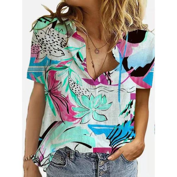 women's blouses & shirts women shirt floral printed casual plus size turn-down collar loose button tunic blouse summer short sleeve el, White
women's blouses & shirts women shirt floral printed casual plus size turn-down collar loose button tunic blouse summer short sleeve el, White