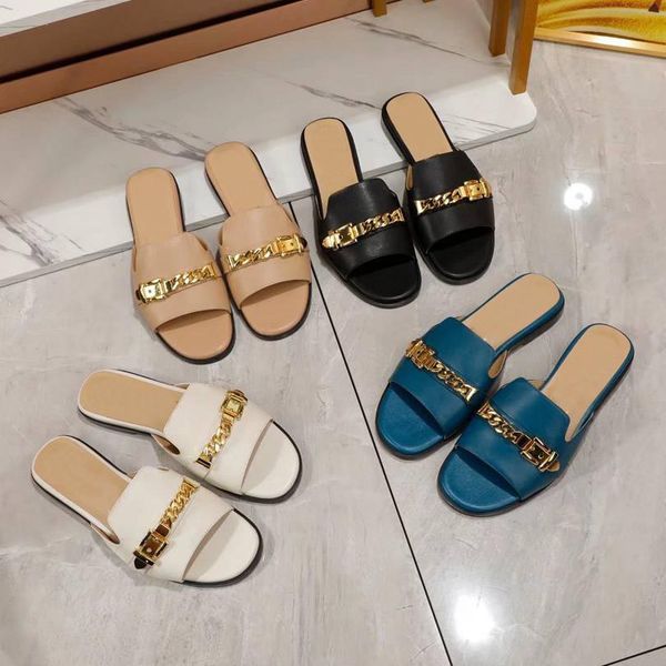 2021 designer women chain slippers slides sandals fashion summer ladies flat non slip slide woman genuine leather sandal shoes with box larg, Black
2021 designer women chain slippers slides sandals fashion summer ladies flat non slip slide woman genuine leather sandal shoes with box larg, Black