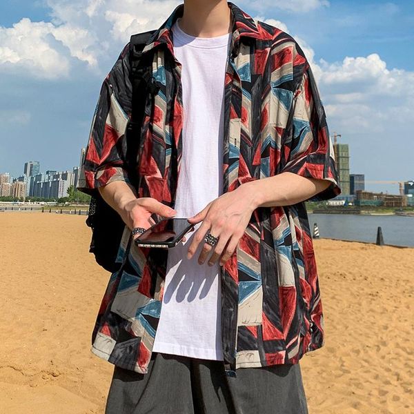 men's casual shirts summer printed shirt korean hawaiian mens fashion men loose beach short sleeve -2xl, White;black
men's casual shirts summer printed shirt korean hawaiian mens fashion men loose beach short sleeve -2xl, White;black