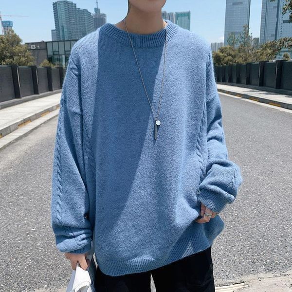 men's solid color sweaters casual oversize woman pullovers korean streetwear fashion winter male clothing, White;black
men's solid color sweaters casual oversize woman pullovers korean streetwear fashion winter male clothing, White;black