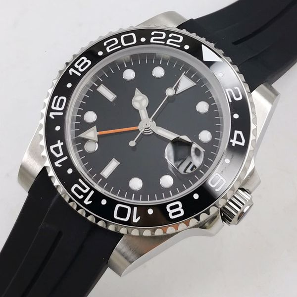 40mm dreamrui black dial sapphire glass ceramic rim light-emitting gmt automatic watch, Slivery;brown
40mm dreamrui black dial sapphire glass ceramic rim light-emitting gmt automatic watch, Slivery;brown