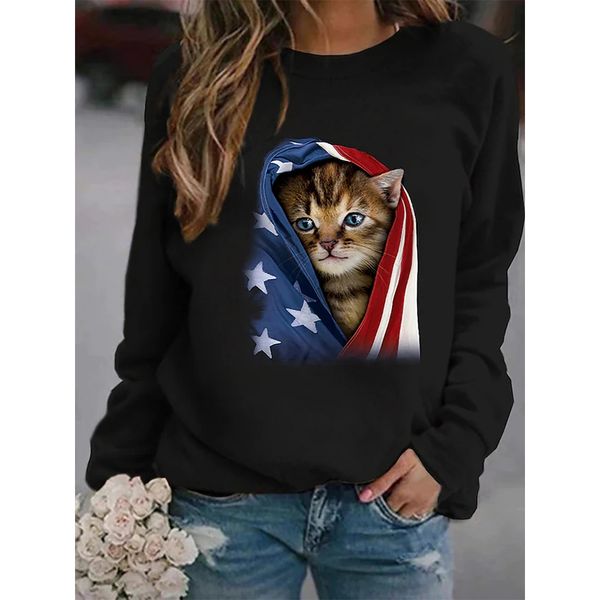 flag pattern women's fashion 3d printing short slim t-shirt autumn long sleeve round neck basic casual, White
flag pattern women's fashion 3d printing short slim t-shirt autumn long sleeve round neck basic casual, White