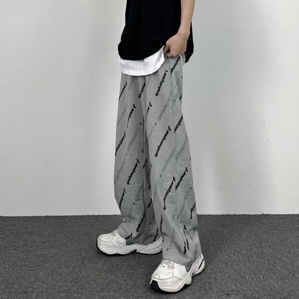 men's pants the spring and autumn period trousers loose wide-legged leisure sports personality printing straight canister teen, Black
men's pants the spring and autumn period trousers loose wide-legged leisure sports personality printing straight canister teen, Black