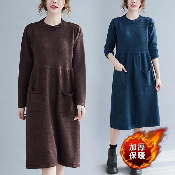 casual dresses knitwear women dress fall winter large size pockets fashion mid-length sweater knit63 solid color round neck pullover m12, Black;gray
casual dresses knitwear women dress fall winter large size pockets fashion mid-length sweater knit63 solid color round neck pullover m12, Black;gray