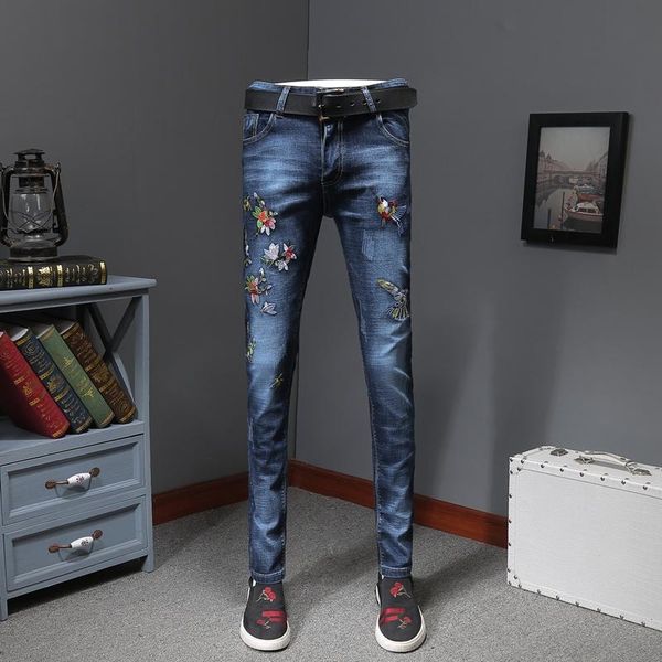 spring men streetwear bird embroidery stretch skinny jogger jeans fashion slim man cotton denim black/ blue trousers men's
spring men streetwear bird embroidery stretch skinny jogger jeans fashion slim man cotton denim black/ blue trousers men's