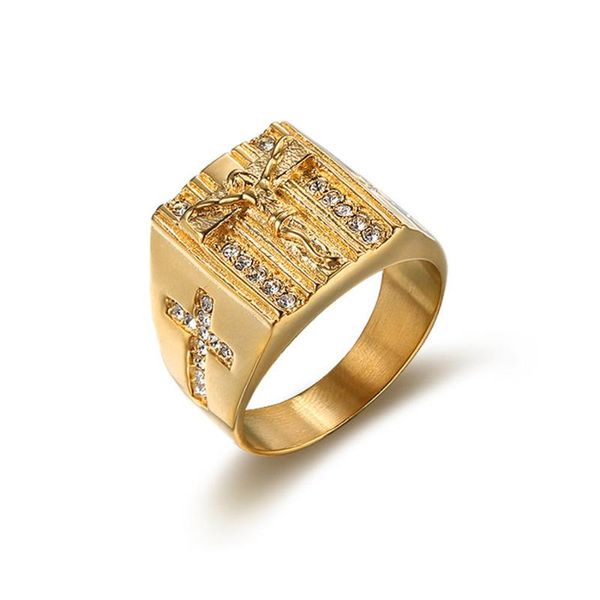cluster rings men's ring gold color stainless steel jesus cross micro pave cz for men women religious christian jewelry, Golden;silver
cluster rings men's ring gold color stainless steel jesus cross micro pave cz for men women religious christian jewelry, Golden;silver