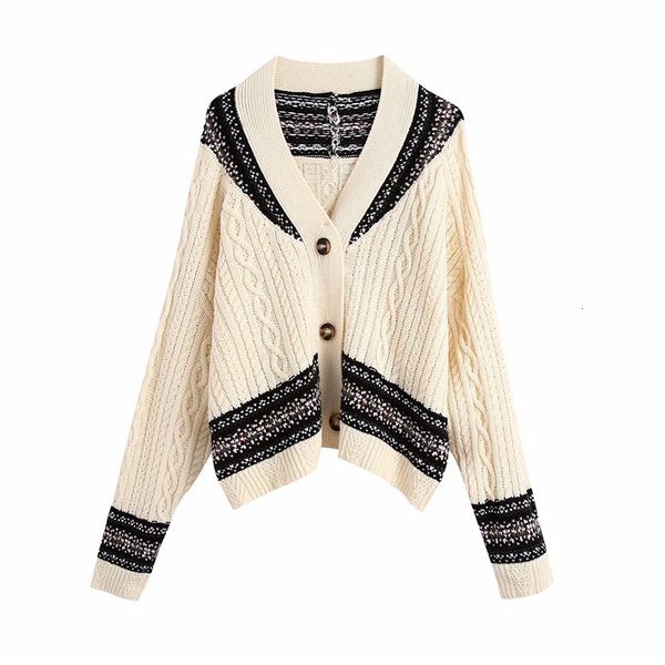 women's knits & tees women fashion patchwork za beige jacquard knitted cardigans oversize female elegant long sleeve v-neck l, White
women's knits & tees women fashion patchwork za beige jacquard knitted cardigans oversize female elegant long sleeve v-neck l, White