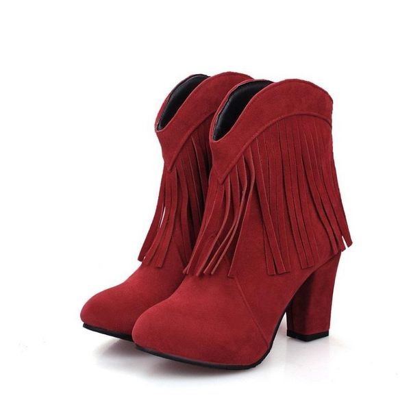 boots autumn winter women ankle high heels fringe ladies shoes platform zipper round toe female botas mujer, Black
boots autumn winter women ankle high heels fringe ladies shoes platform zipper round toe female botas mujer, Black
