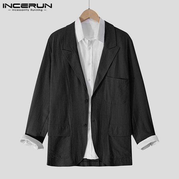 men's suits & blazers incerun men solid blazer handsome stand-neck long sleeve casual coats 2021 streetwear party suit s-5xl, White;black
men's suits & blazers incerun men solid blazer handsome stand-neck long sleeve casual coats 2021 streetwear party suit s-5xl, White;black