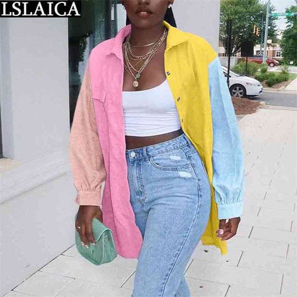 plus size clothing for women casual long color matching patchwork sleeve turn-down collar female blouses woman 210515, White
plus size clothing for women casual long color matching patchwork sleeve turn-down collar female blouses woman 210515, White