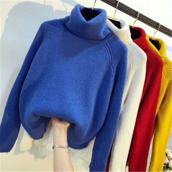 women's sweaters blue knitted pullover women 2021 korean warm turtleneck long sleeve casual loose female knitwear jumper autumn winter, White;black
women's sweaters blue knitted pullover women 2021 korean warm turtleneck long sleeve casual loose female knitwear jumper autumn winter, White;black