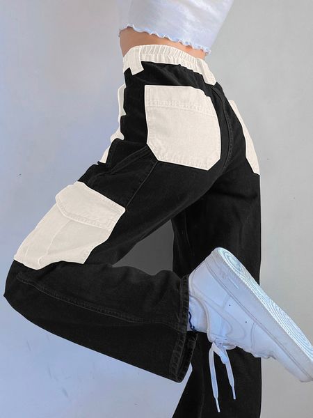large pockets of brim baggy vintage streetwear waist high y2k cargo korean harajuku denim jeans 90s cuteandpsycho, Blue
large pockets of brim baggy vintage streetwear waist high y2k cargo korean harajuku denim jeans 90s cuteandpsycho, Blue