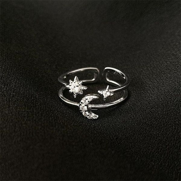 cluster rings uini-tai 925 sterling silver star moon double-layer micro-set open ring fashion trend sweet dynamic high quality, Golden;silver
cluster rings uini-tai 925 sterling silver star moon double-layer micro-set open ring fashion trend sweet dynamic high quality, Golden;silver