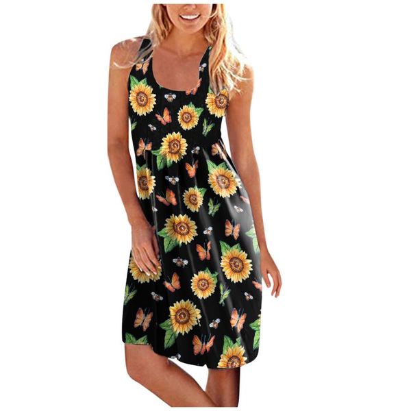 casual dresses summer beach style women's fashion sunflower print sleeveless suspender o-neck loose mini dress ladies vestidos, Black;gray
casual dresses summer beach style women's fashion sunflower print sleeveless suspender o-neck loose mini dress ladies vestidos, Black;gray