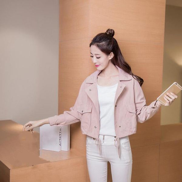 autumn winter korean loose long sleeved short jacket women outerwear solid coat women's jackets, Black;brown
autumn winter korean loose long sleeved short jacket women outerwear solid coat women's jackets, Black;brown