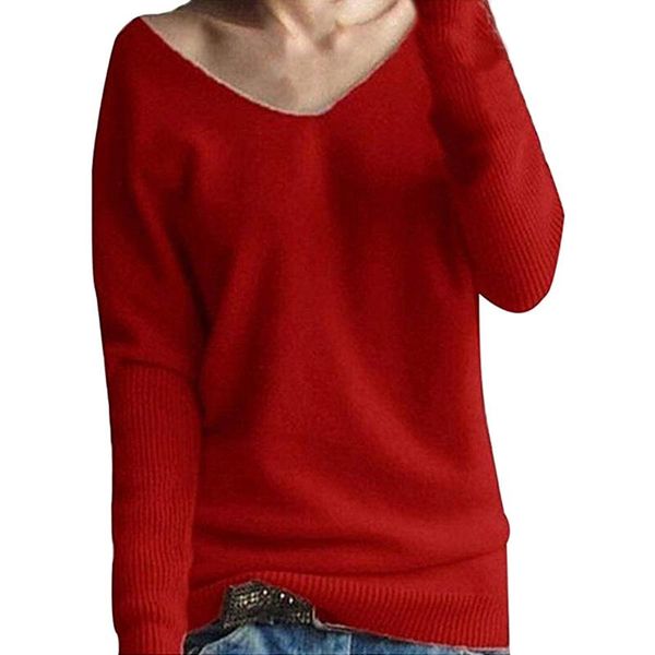 women's t-shirt droppshiping ladies loose v-neck bat sleeve pullover sweater knit shirt solid color casual d88, White
women's t-shirt droppshiping ladies loose v-neck bat sleeve pullover sweater knit shirt solid color casual d88, White