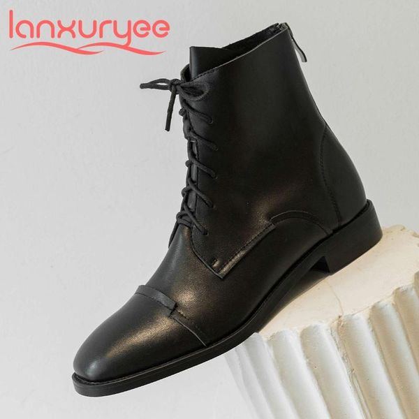 boots lanxuryee 2021 arrival winter shoes genuine leather square toe low heel comfortable young lady streetwear ankle l12, Black
boots lanxuryee 2021 arrival winter shoes genuine leather square toe low heel comfortable young lady streetwear ankle l12, Black