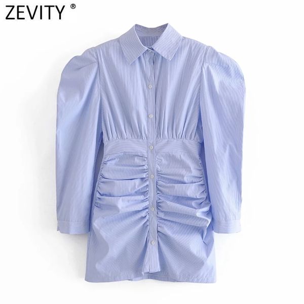 zevity englan style women fashion striped print pleated slim blouse high street puff sleeve breasted shirt semininas ls9122 210419, White
zevity englan style women fashion striped print pleated slim blouse high street puff sleeve breasted shirt semininas ls9122 210419, White
