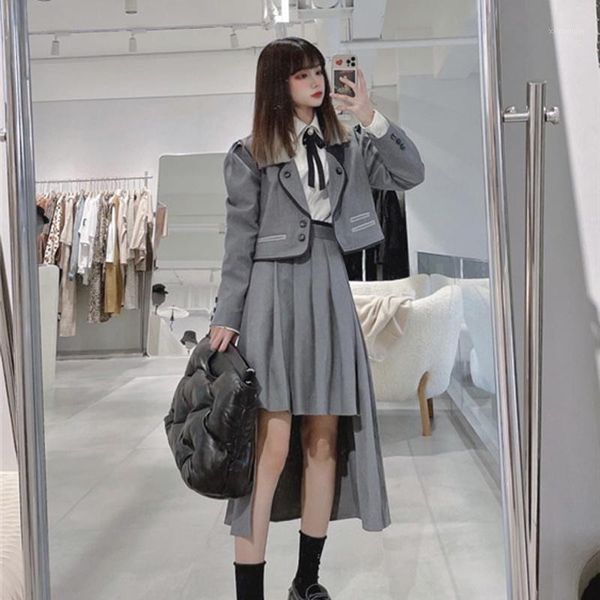 clothing sets japanese style school uniform long sleeve bow suits coat fashion high waist irregular pleated skirt set college clothes, White
clothing sets japanese style school uniform long sleeve bow suits coat fashion high waist irregular pleated skirt set college clothes, White